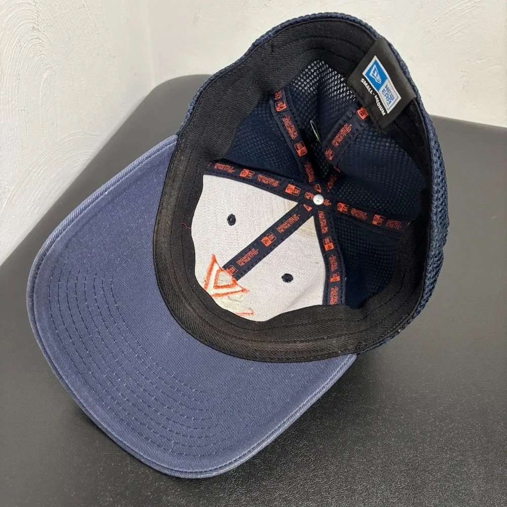 UVA New Era A-Flex Hat Navy Blue Baseball‎ Cap Adult S/M Mesh Back Virginia Cavs
